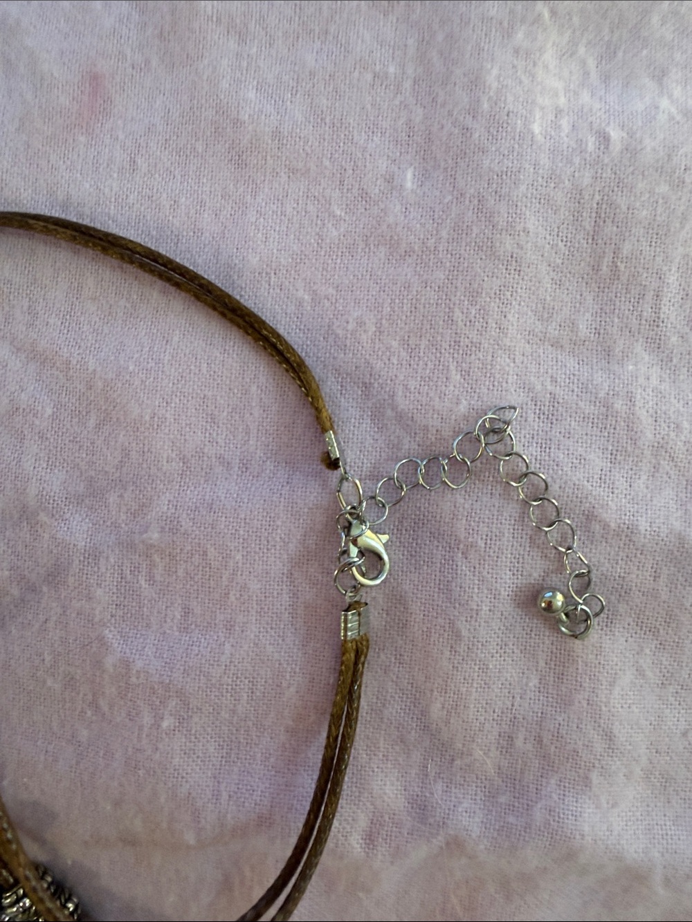 Brown Cord Necklace with Silver TONE Heart Pendant - Women's Jewelry - Picture 8 of 8